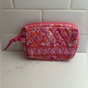 Vera Bradley Pink and Orange Floral Cosmetic Bag